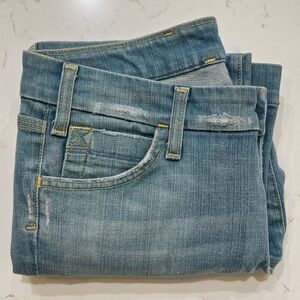 Citizens of Humanity Carpenter Crossroad Cropped Distressed Jeans Size 29 FLAWED